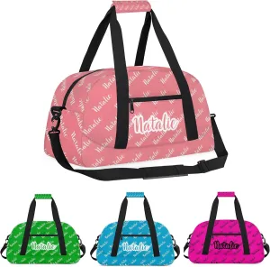 Personalized Dance Bag Duffel Bag for Girl & Boy, Custom Sport Gym Bag Ballet Bag Weekender Bags Travel Bag Name Light Red