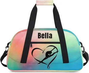 Personalized Dance Bag Gym Bag for Girl,Custom Sport Duffel Bag Weekender Bags Travel Duffel Bag Gymnastics (Multicolor 4), Option 11