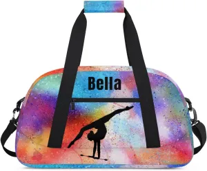 Personalized Dance Bag Gym Bag for Girl,Custom Sport Duffel Bag Weekender Bags Travel Duffel Bag Gymnastics (Multicolor 5), Option 12
