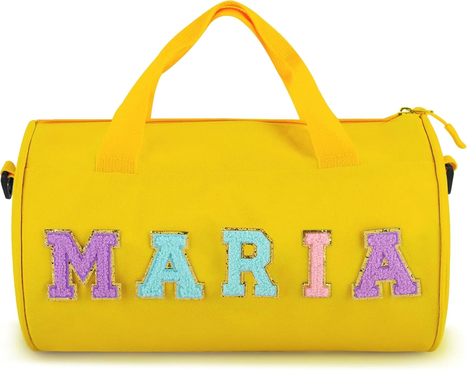 Personalized Dance Duffle for Girls - Custom Overnight Bag with Name, Toddler Ballet, Gym, Cheerleader Bag - Chenille Letter Patch