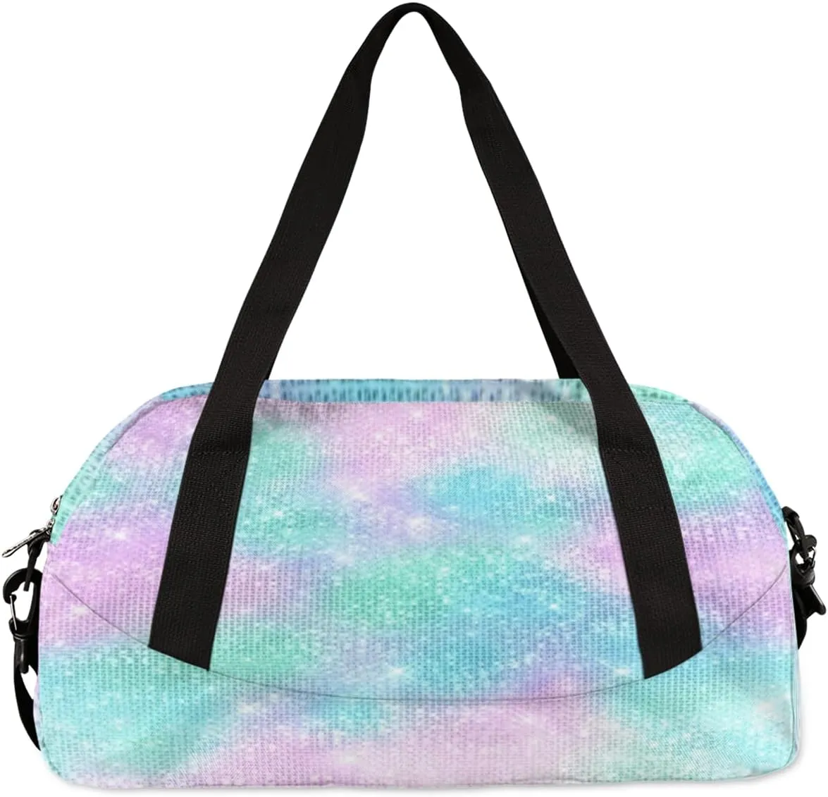 Personalized Dance Gym Bag for Girl, Custom Sport Weekender Travel Duffel Bag - Watercolor Glitter Star Cheer