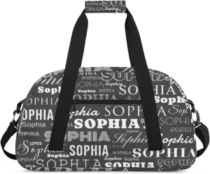 Personalized Duffel Bag Custom Dance Bag for Girls Customized Kids Gymnastics Creative Name Ballet Bag Overnighter Travel Carry on Tote Sport for Boys Backpack White Black