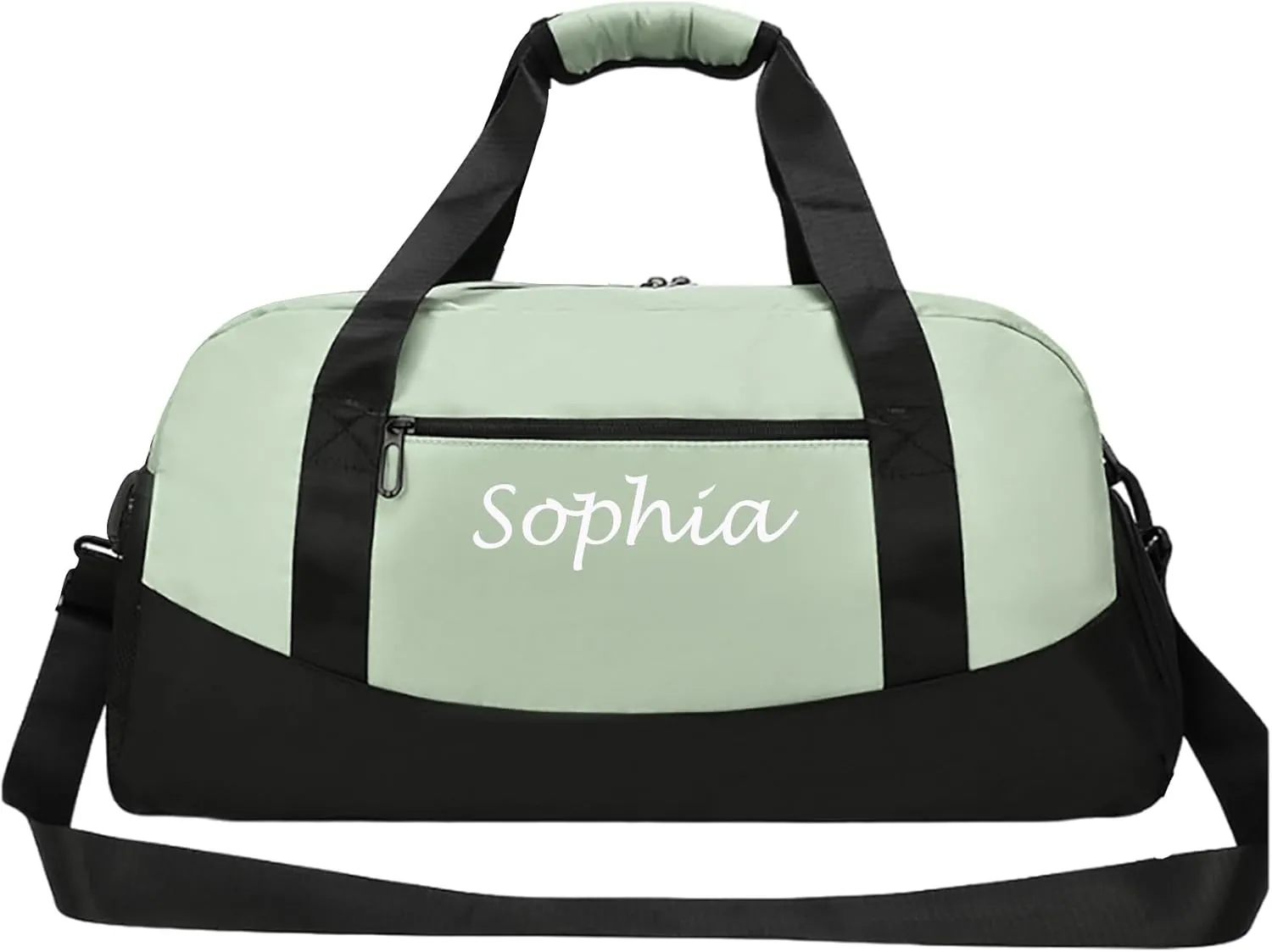 Personalized Duffel Bag Name Custom Sports Gym Bags Two Toned Travel Duffle Bag with Wet Dry Pockets & Shoe Weekend Overnight Bag for Women Men