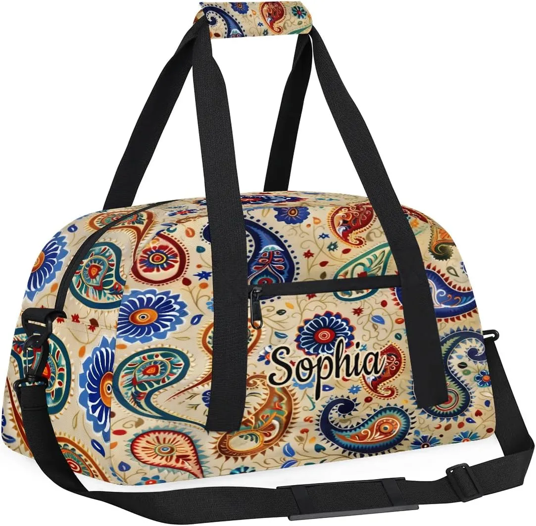 Personalized Duffel Bags for Kids Custom Gym Bag for Boys Girls Travel Tote Luggage Bags Colorful