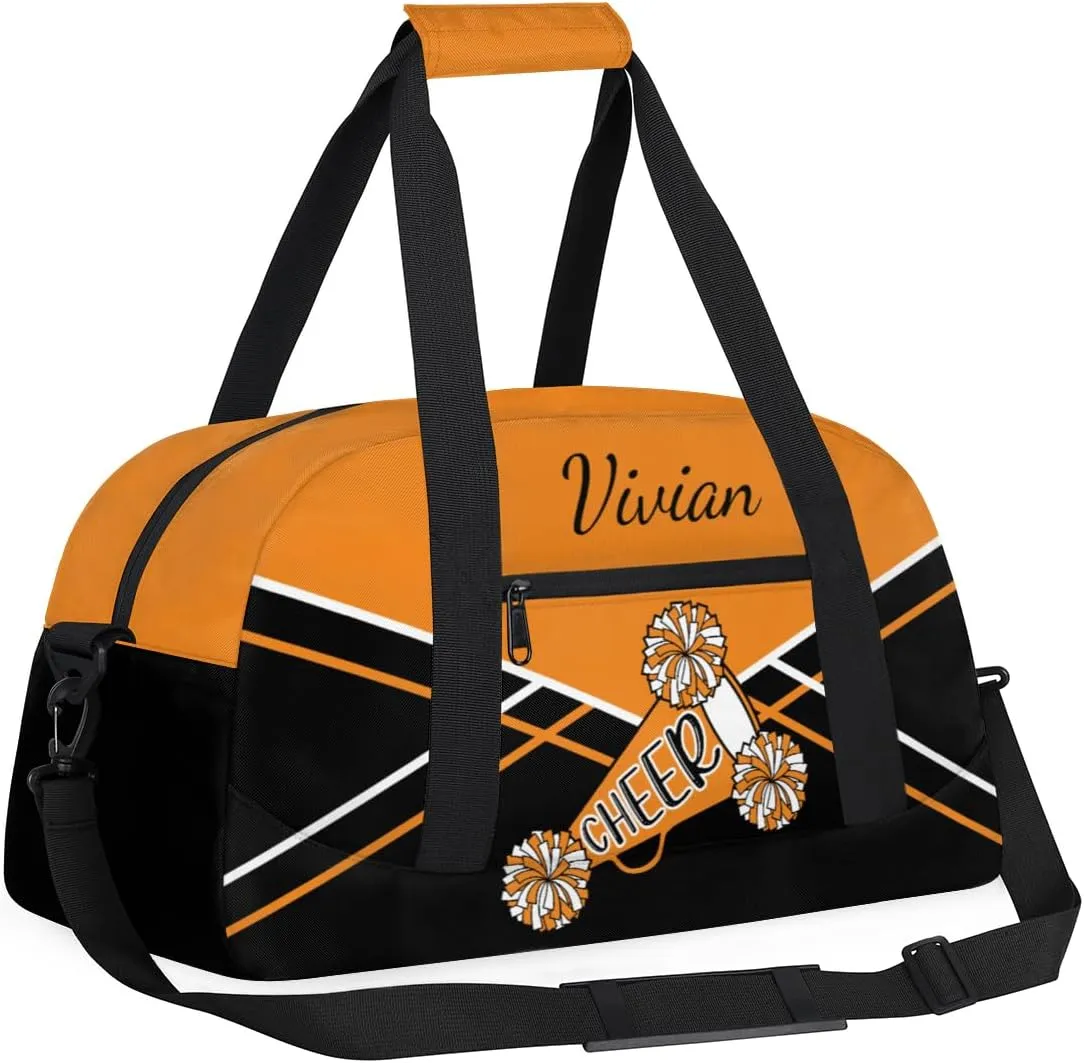 Personalized Gym Bag Duffel Bag for Girls, Custom Cheerleader Bag Overnight Bags for Gymnastics Travel Weekender Practice Cheering Horn