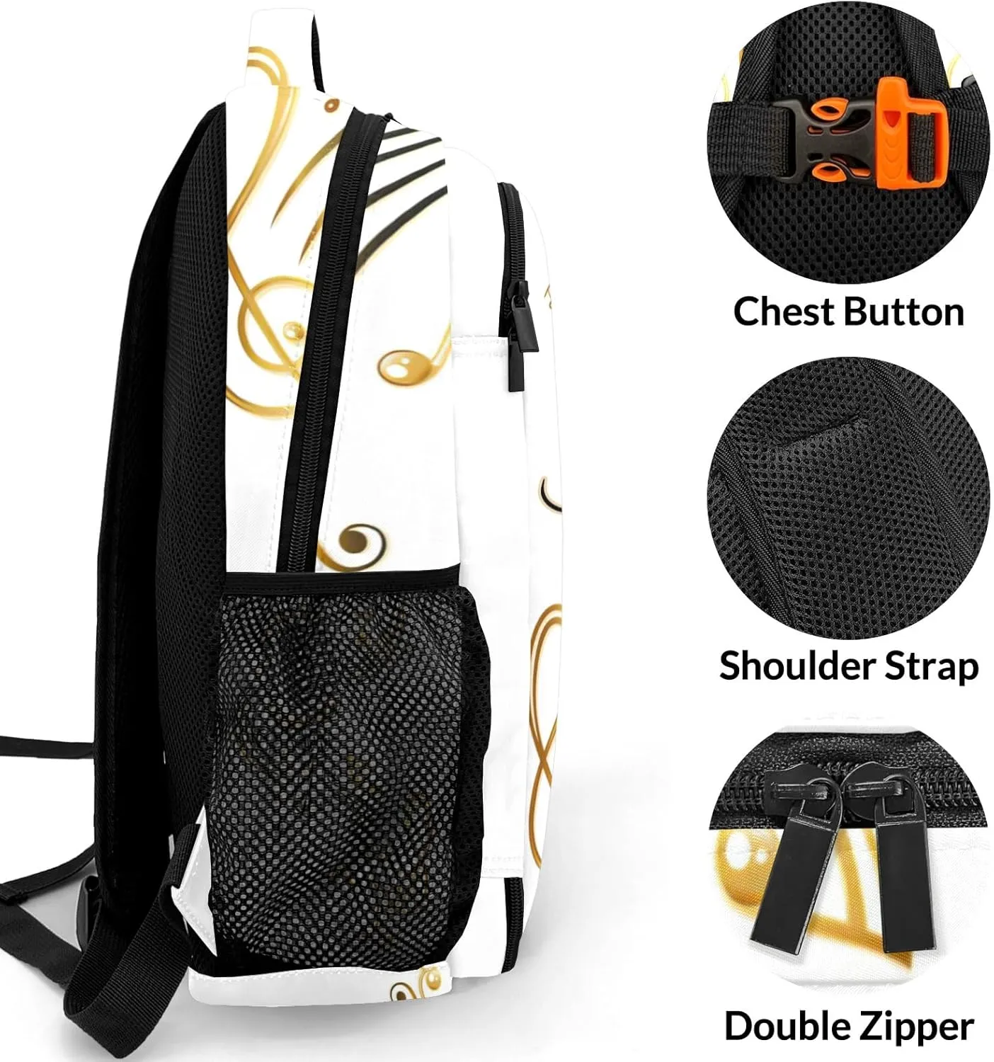 Personalized Microphone Song Music Backpack Multifunctional Waterproof Laptop Bag for Travel Gift