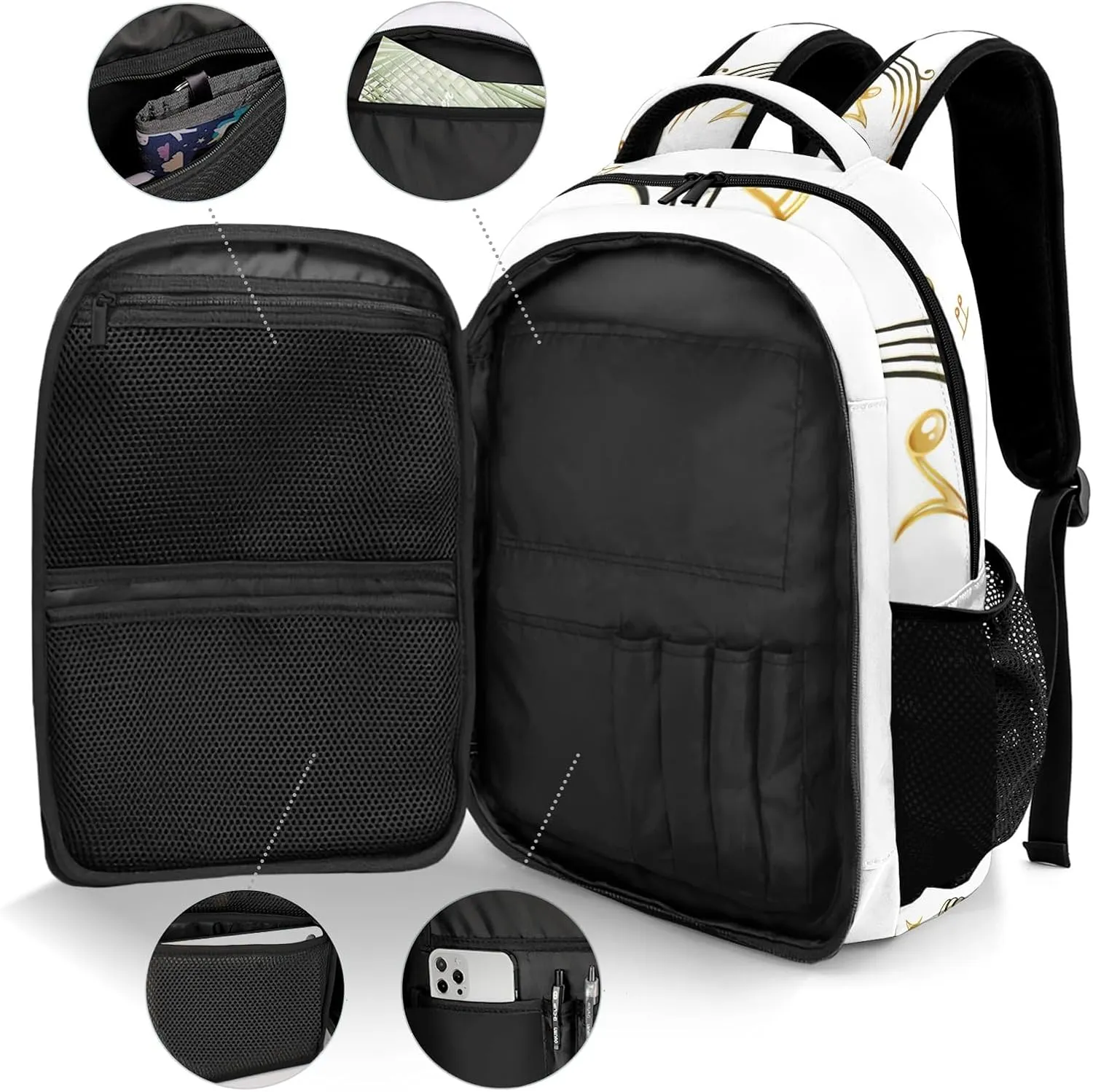 Personalized Microphone Song Music Backpack Multifunctional Waterproof Laptop Bag for Travel Gift