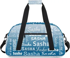 Personalized Name Dance Gymnastics Bags, Custom Duffel Bag Cheer Bags, Custom Sport Duffel Gym Bags Blue Gradient Travel Weekender Bags