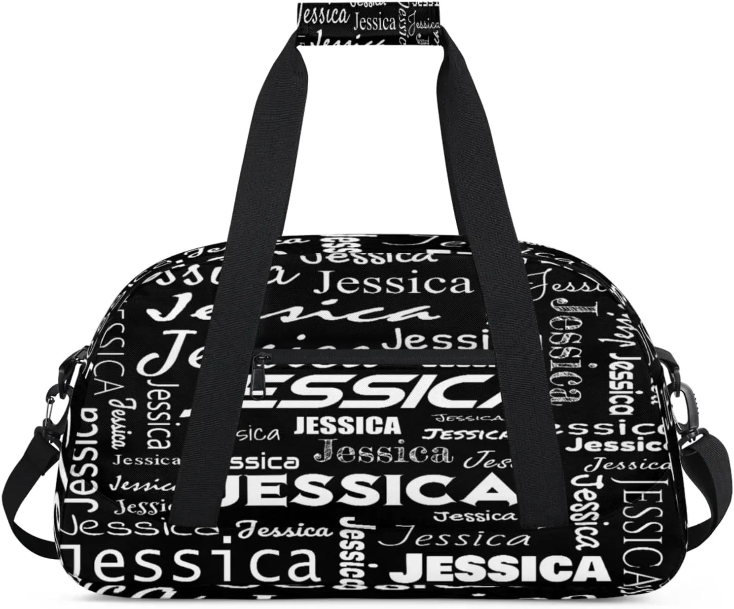 Personalized Name Dance Sports Duffel Bags, Gym Duffel Bag Sleepover Weekender Training Bags Travel Duffel Bag, Black