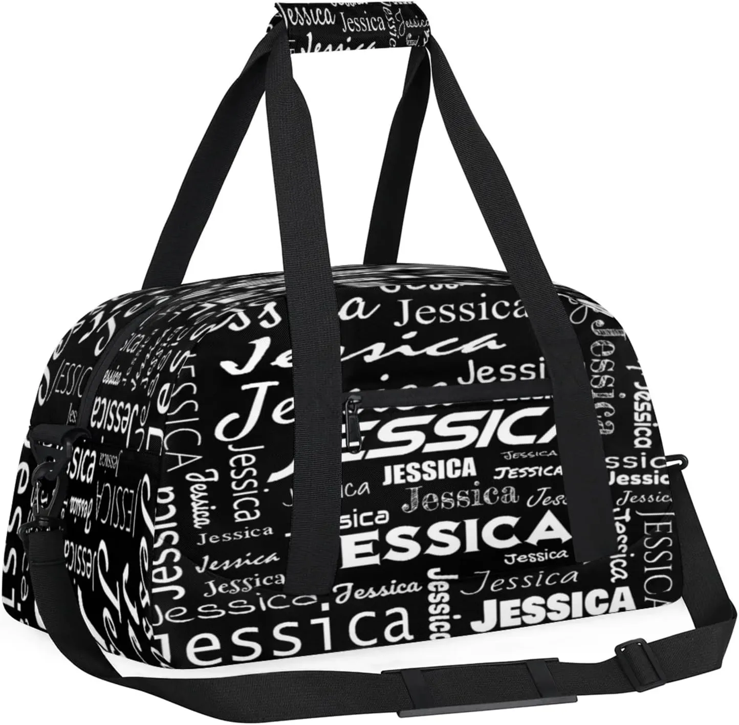 Personalized Name Dance Sports Duffel Bags, Gym Duffel Bag Sleepover Weekender Training Bags Travel Duffel Bag, Black