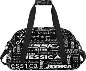 Personalized Name Dance Sports Duffel Bags, Gym Duffel Bag Sleepover Weekender Training Bags Travel Duffel Bag, Black