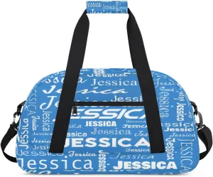 Personalized Name Dance Sports Duffel Bags, Gym Duffel Bag Sleepover Weekender Training Bags Travel Duffel Bag, Blue