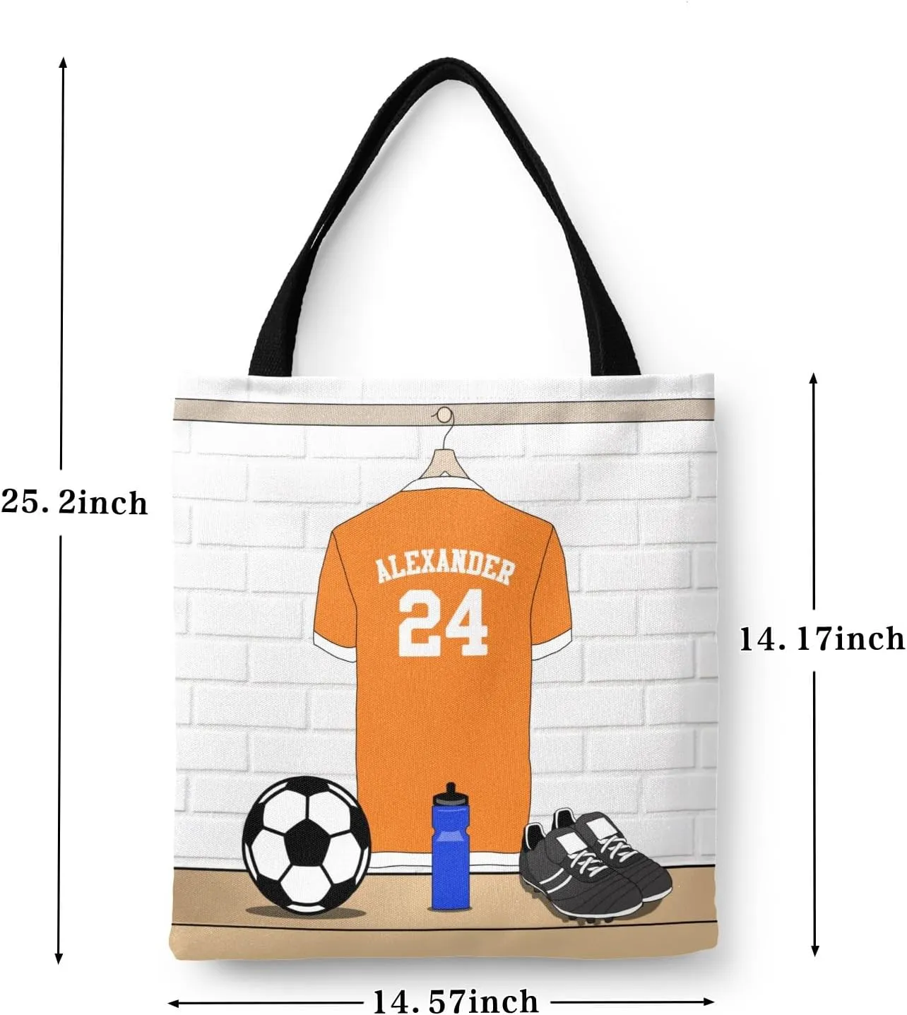 Personalized Name Soccer Sport Player Jersey Navy Handbag Gift Bags Christmas Treat Bags for Holiday Party Gift Bags