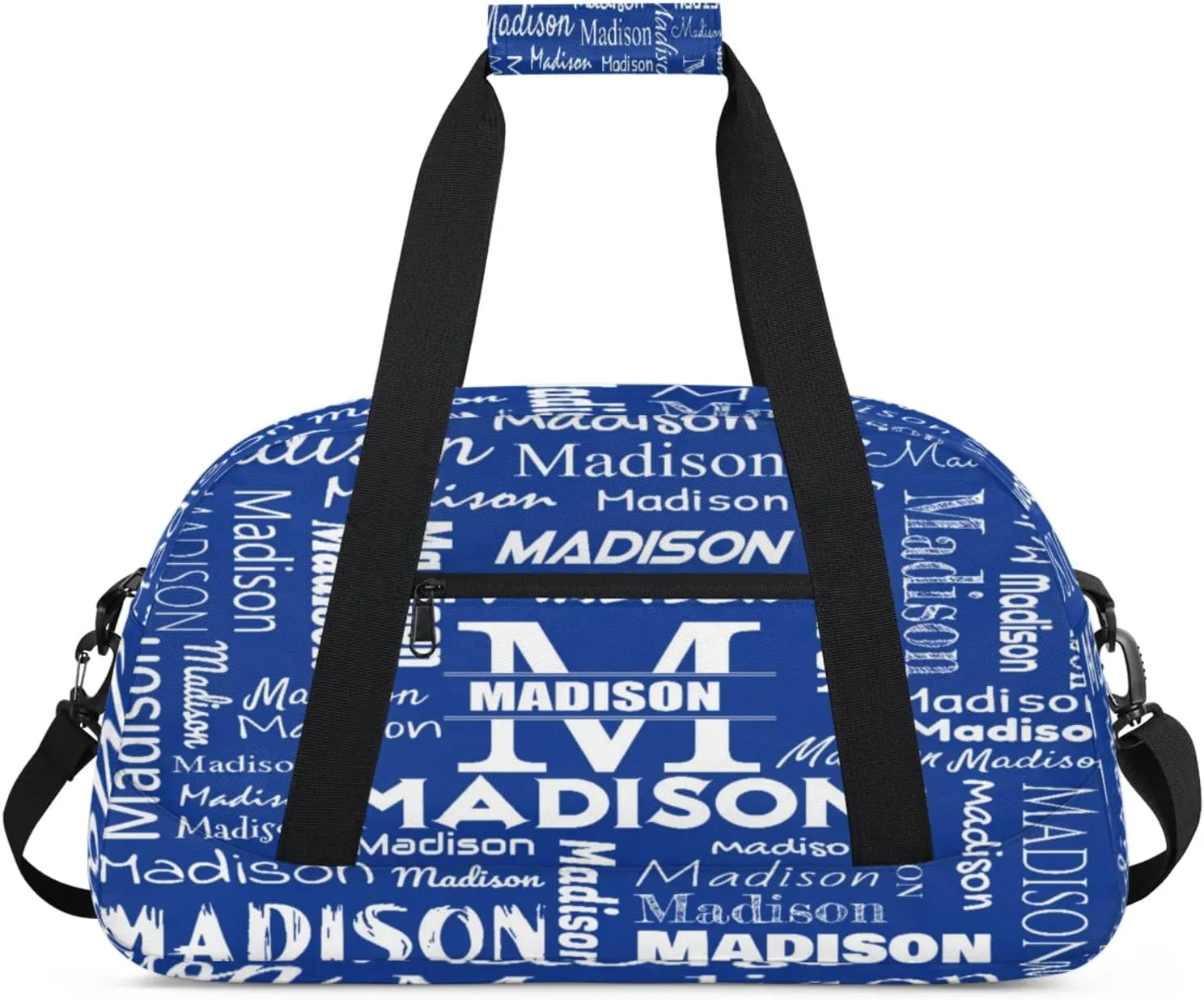 Personalized Name Sports Duffel Bags, Gym Dance Duffel Bag Sleepover Weekender Training Bags Travel Duffel Bag, Cobalt Blue