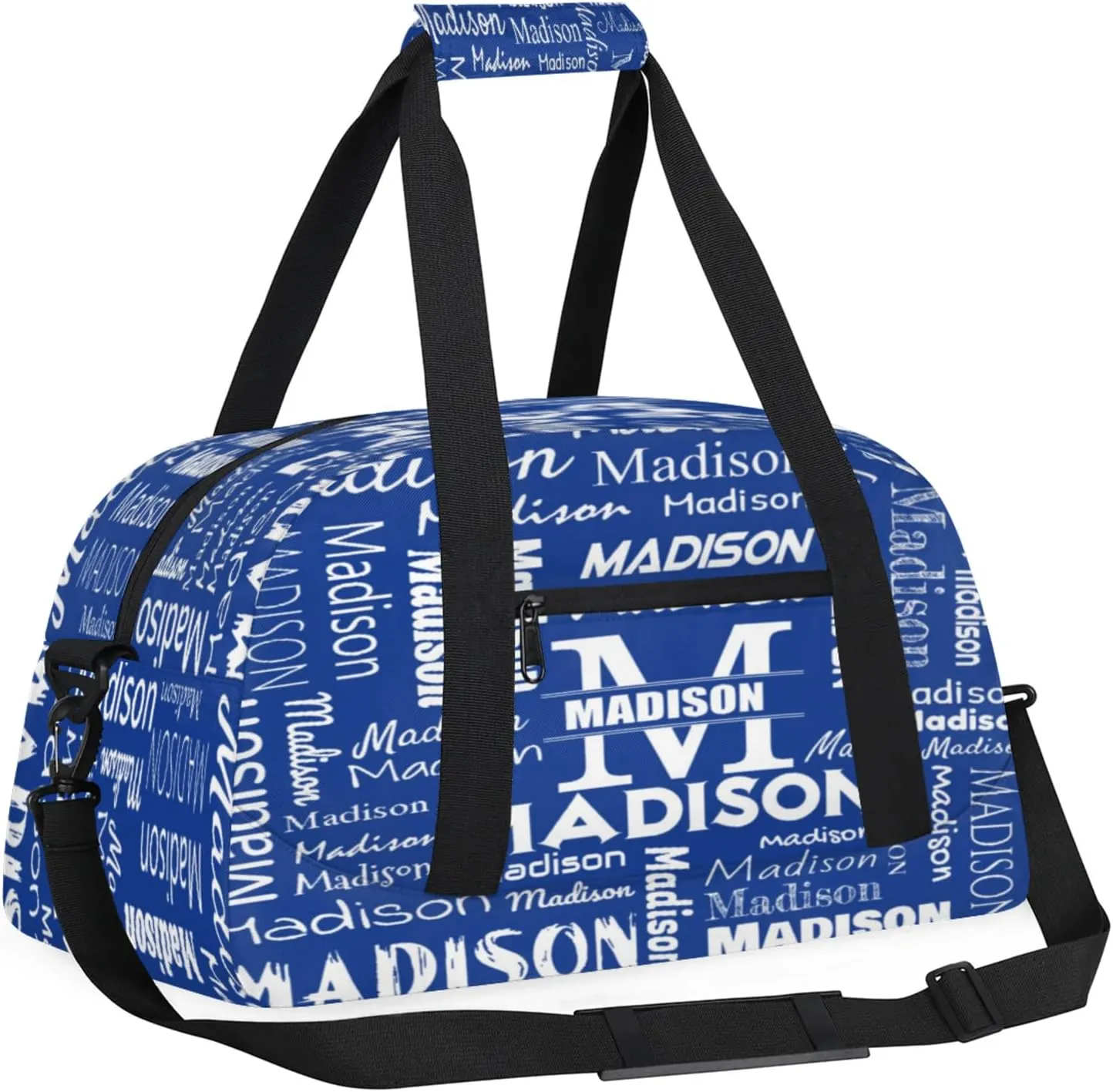 Personalized Name Sports Duffel Bags, Gym Dance Duffel Bag Sleepover Weekender Training Bags Travel Duffel Bag, Cobalt Blue