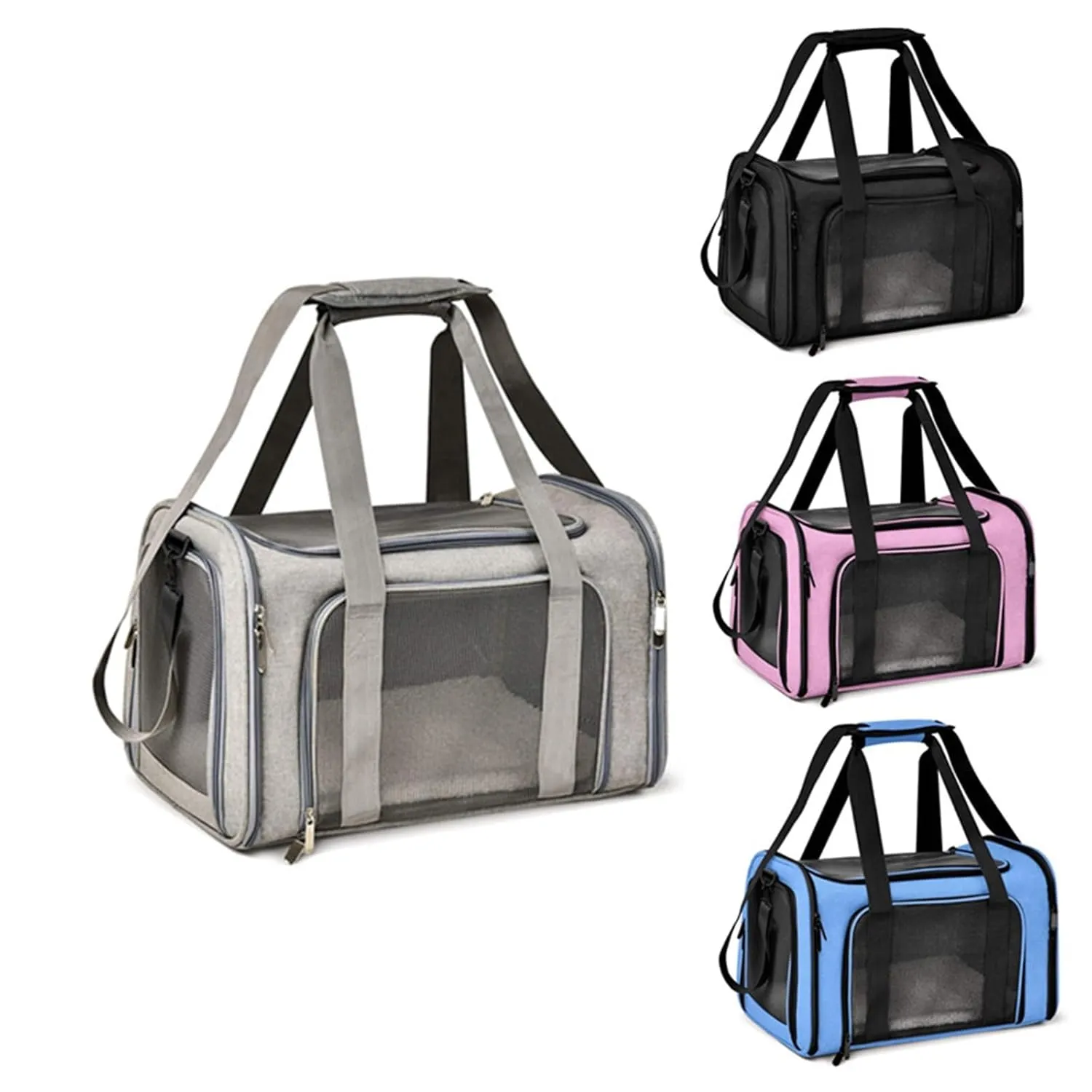 Pet Bag Cat Bag Portable Crossbody Handbag Cat Cage Large Capacity Breathable Pet Bag Car Aviation Dog Bag (Color : Grey, Size : S(40 * 25 * 25CM))