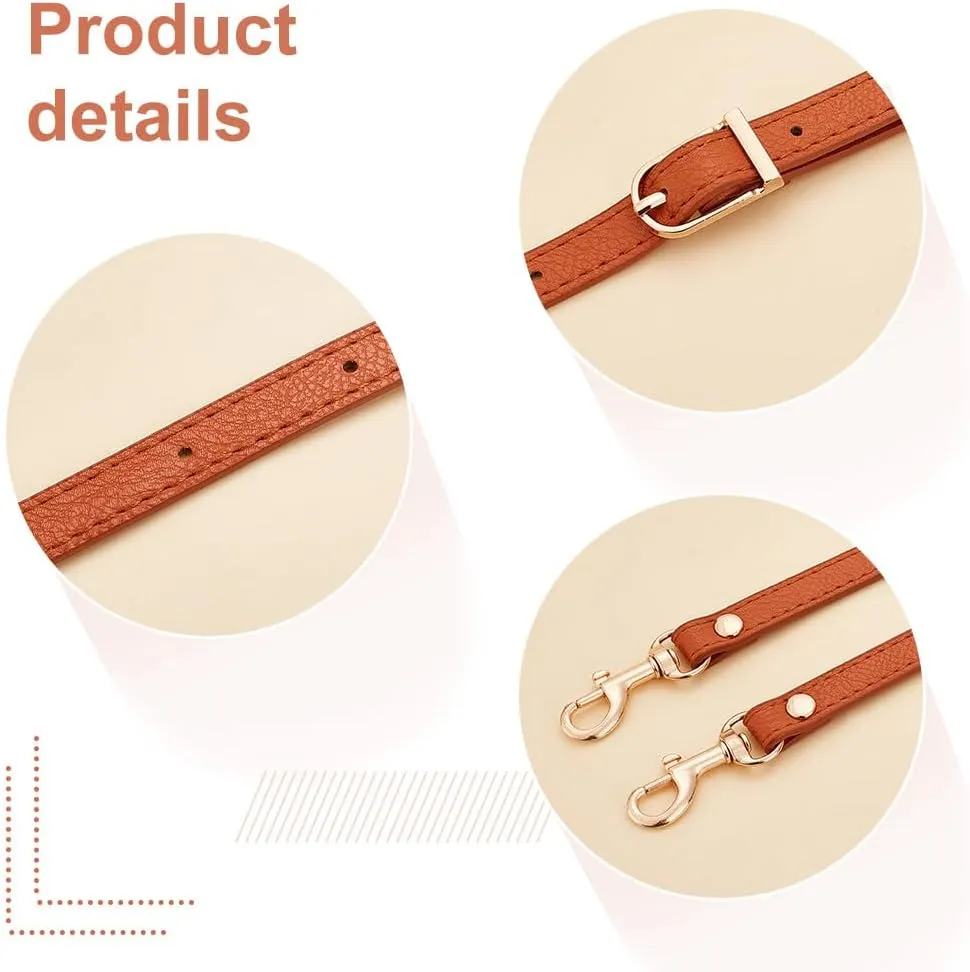 PH PandaHall 5 Colors Cross Body Strap for Purse, 43~50 Inch Adjustable Leather Replacement Strap Handles Purse Strap Handle Handbag Straps with Golden Buckles for DIY Crochet Bags Shoulder Bags