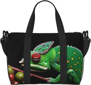 Phayah Mysterious Chameleon Travel Duffel Bag,Sports Tote Gym Bag,Shoulder Weekender Overnight Bag For Women