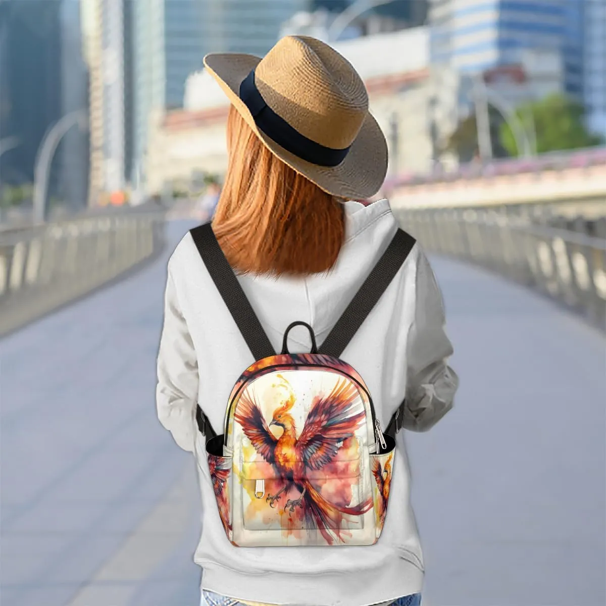 Phoenix Design Mini Backpack Purse for Women Lightweight Shoulder Bag Women Shopping Backpack Small Backpacks Purse