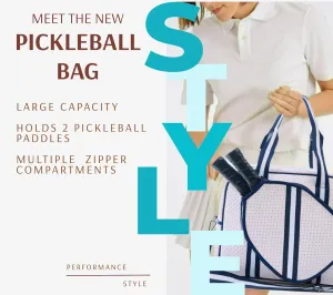 Pickleball Sports Tote Bag with Racket Holder, Neoprene, Adjustable Shoulder Strap