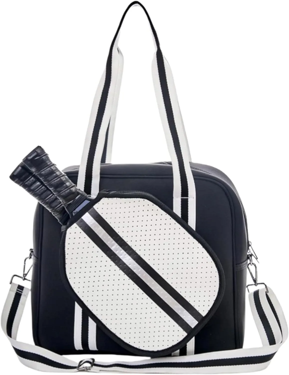 Pickleball Sports Tote Bag with Racket Holder, Neoprene, Adjustable Shoulder Strap