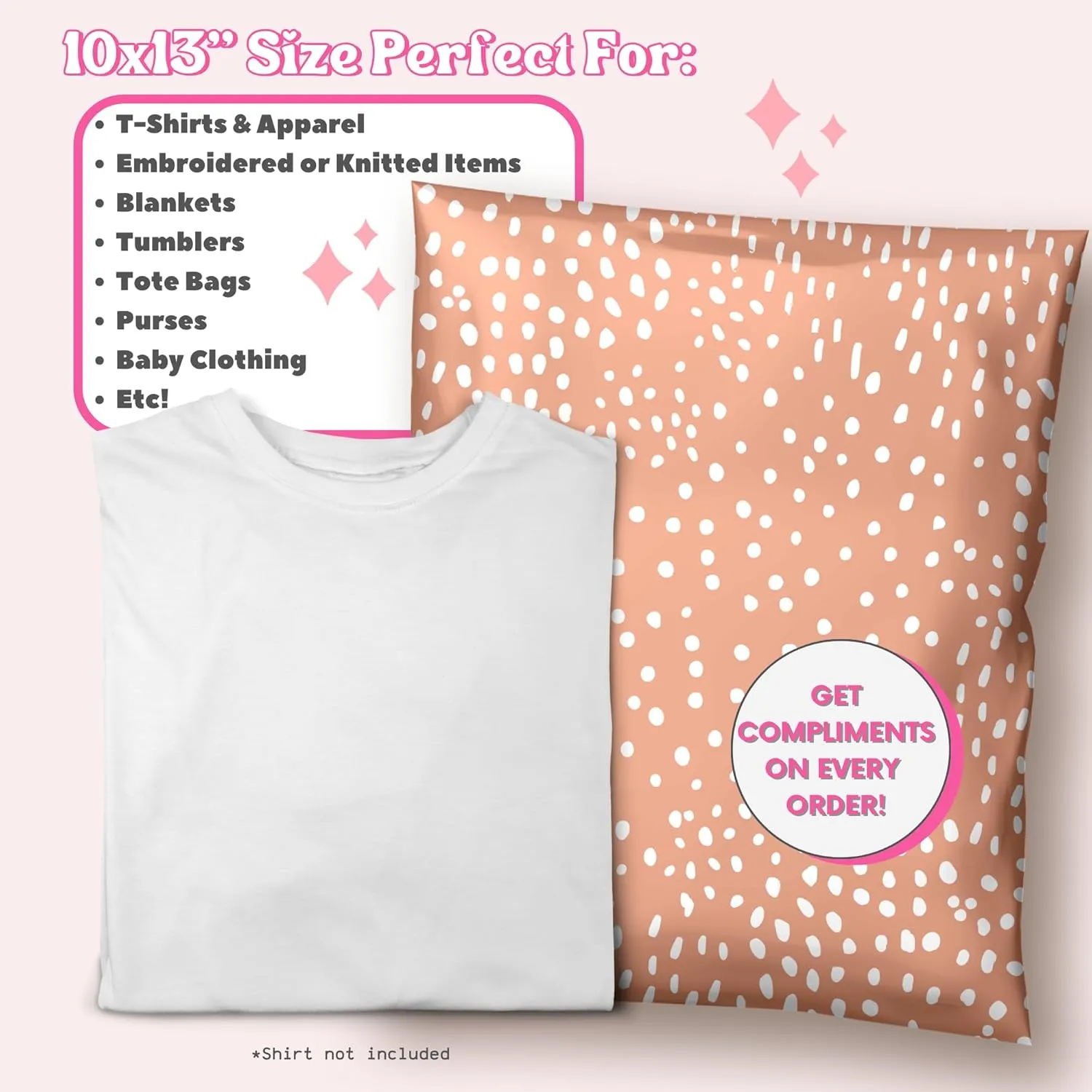 Picksie Mailers- Shipping Bag 10x13 Poly Mailer Trendy Cute Boho PolyBags Small Business Plastic Shipping Envelope Boutique Designer Polymailers for Clothing - 100pcs Speckle Bliss