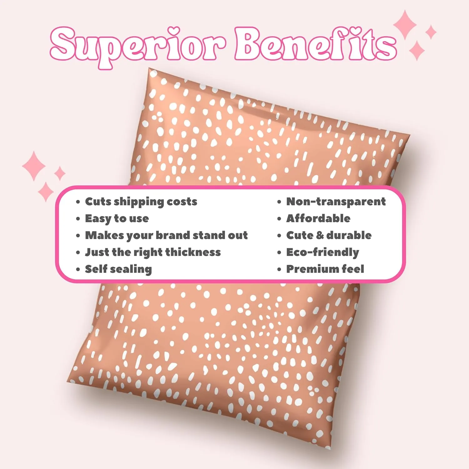 Picksie Mailers- Shipping Bag 10x13 Poly Mailer Trendy Cute Boho PolyBags Small Business Plastic Shipping Envelope Boutique Designer Polymailers for Clothing - 100pcs Speckle Bliss