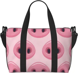 Pig Nose Travel Bag for Women Men Weekender Bags Carry on Overnight Bag Tote Bag Yoga Gym Bag for Gym, Work, Travel, Weekend, Personal Items
