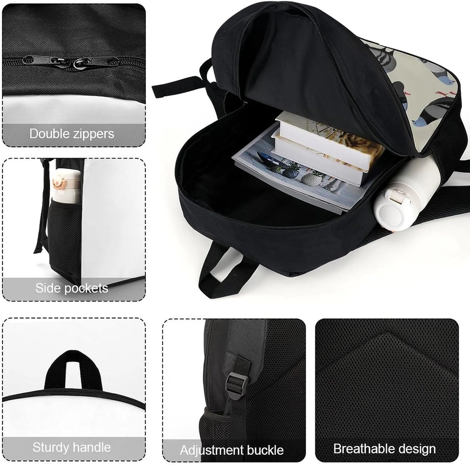 Pigeons Backpack Lightweight Waterproof Backpacks Laptop Backpack for Unisex Casual Travel Daypacks Large Capacity