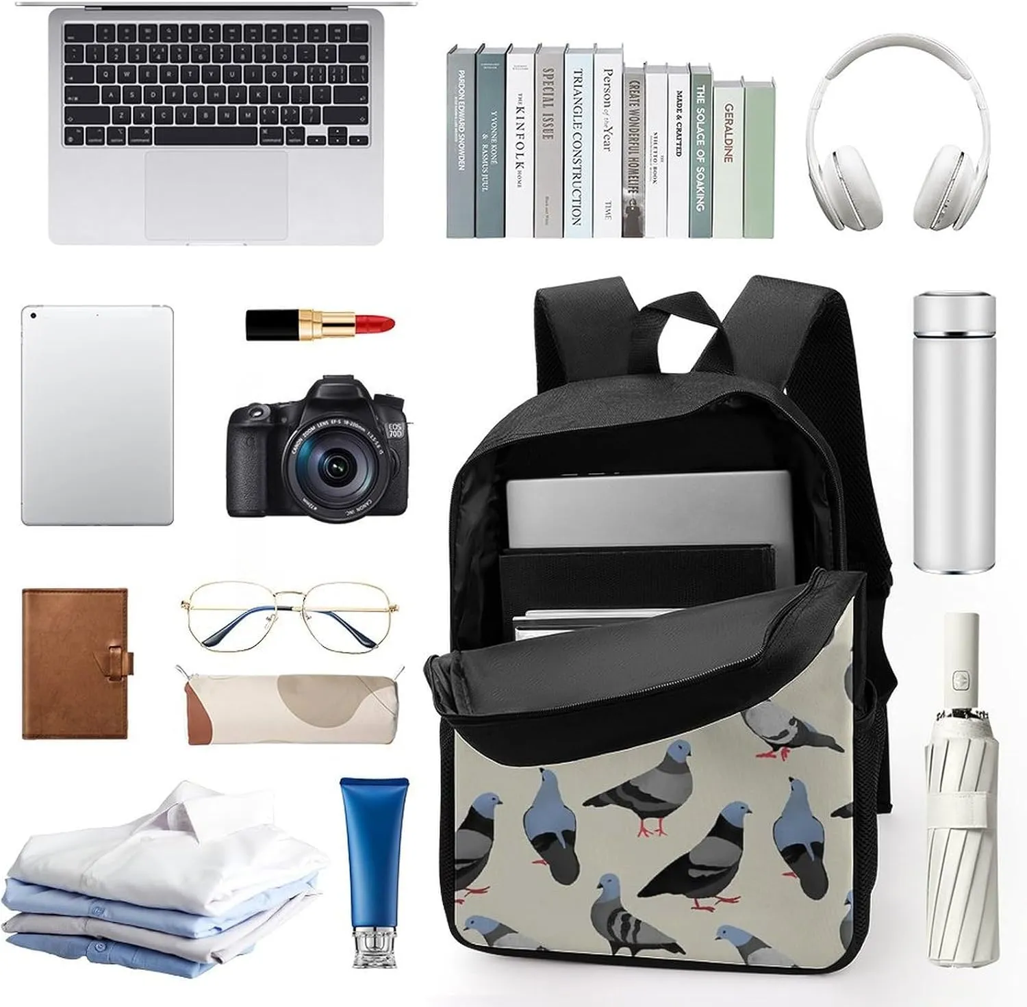 Pigeons Backpack Lightweight Waterproof Backpacks Laptop Backpack for Unisex Casual Travel Daypacks Large Capacity
