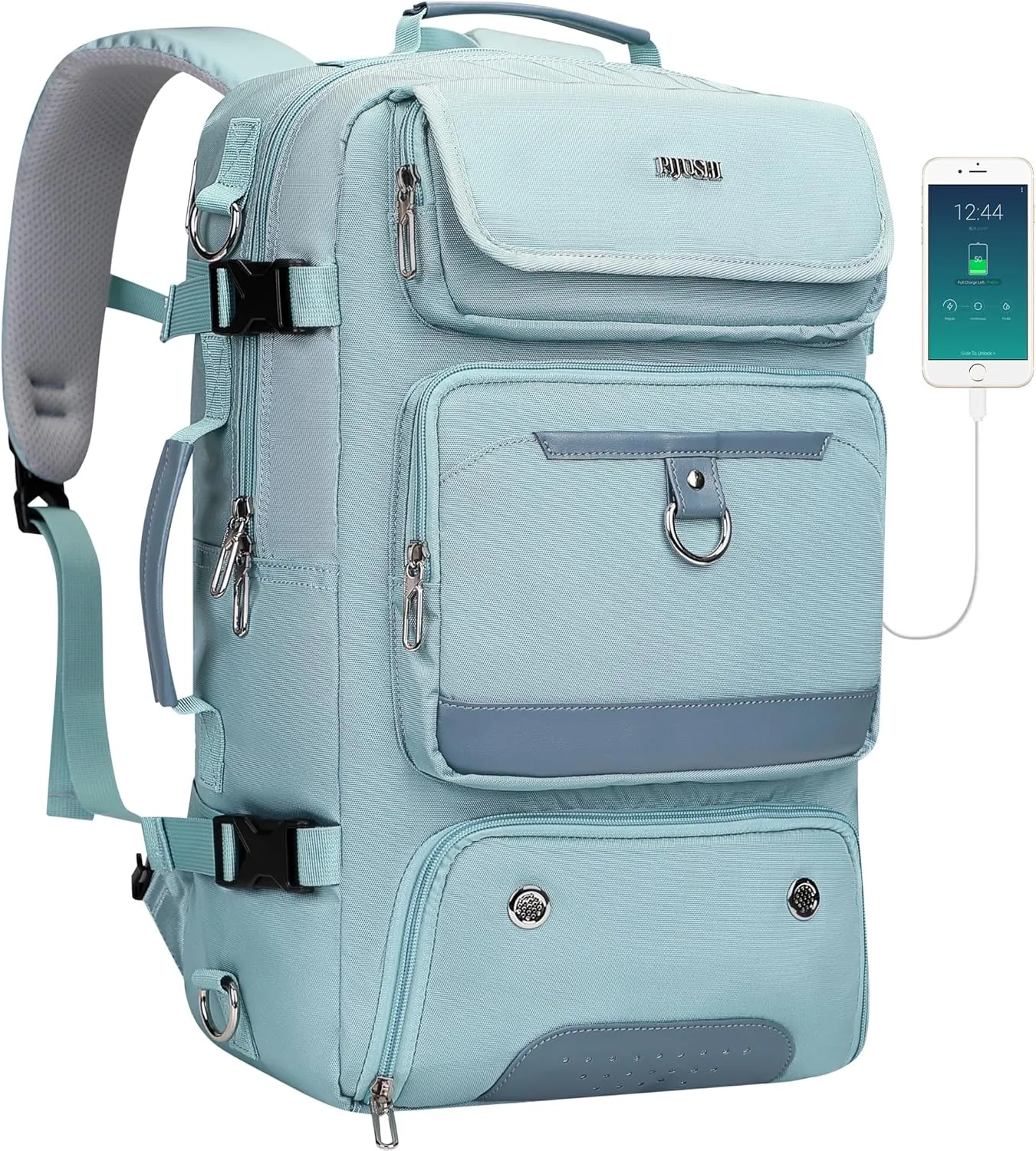 PIJUSHI Travel Backpack for Women Carry on 16 inch Laptop Bag Large Gym Backpacks with Shoe Pocket USB Charging Port(PE039 Blue)
