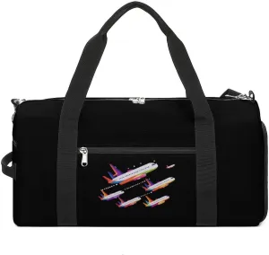 Pilot Commercial Passenger Airplanes Gym Bag Travel Duffel Bag Sports Tote Bag Workout Bag Weekender Bag for Women Men