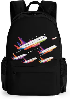 Pilot Commercial Passenger Airplanes Travel Backpack Carry On Backpack Laptop Backpack Casual Work Bag for Hiking Business