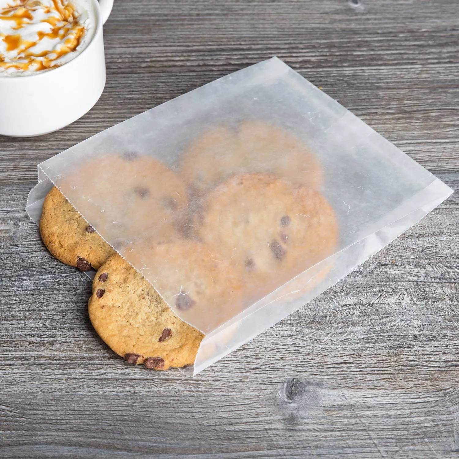 Plain 6 x 7 x 3/4" Glassine Wet Wax Paper Sandwich Bags, Food Grade Grease Resistant Wax Gusseted Bag (1000 Count)