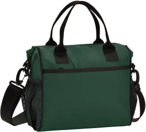 Plain Dark Green Bush Color Lunch Bag Reusable Insulated Lunch Box Cooler Tote Removable Shoulder Strap Meal Picnic Bags for Outdoor Travel Office Work Small