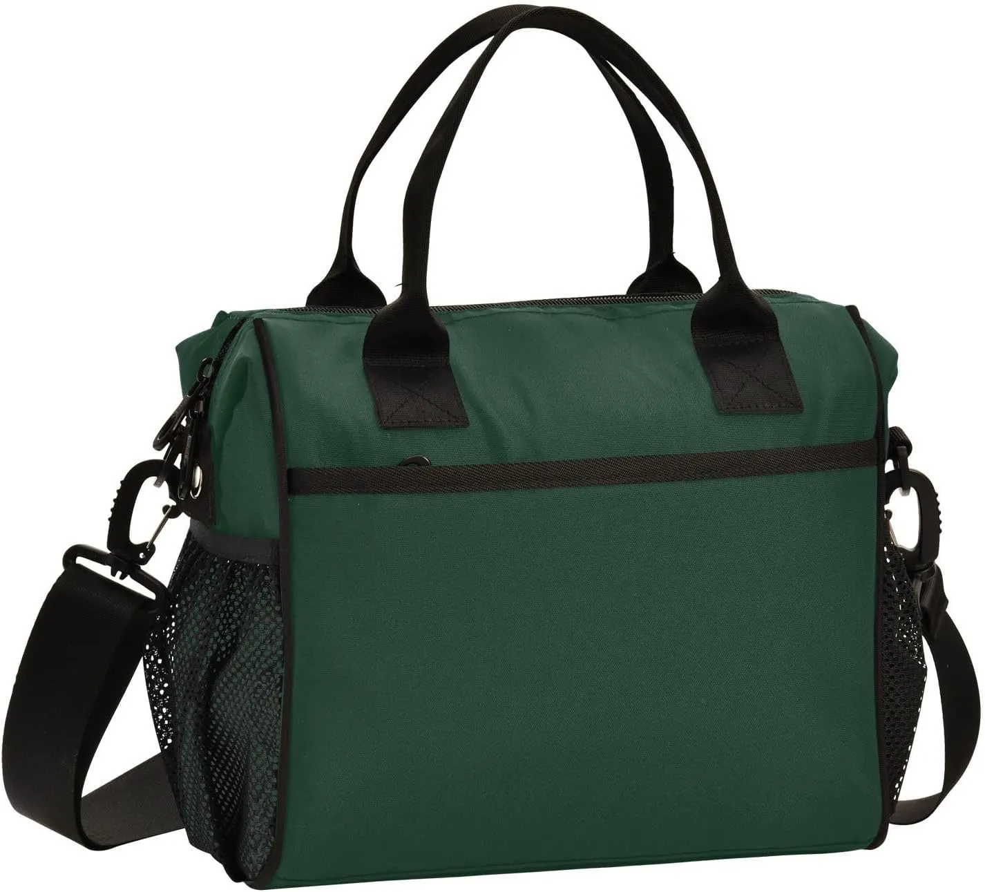 Plain Dark Green Bush Color Lunch Bag Reusable Insulated Lunch Box Cooler Tote Removable Shoulder Strap Meal Picnic Bags for Outdoor Travel Office Work Small
