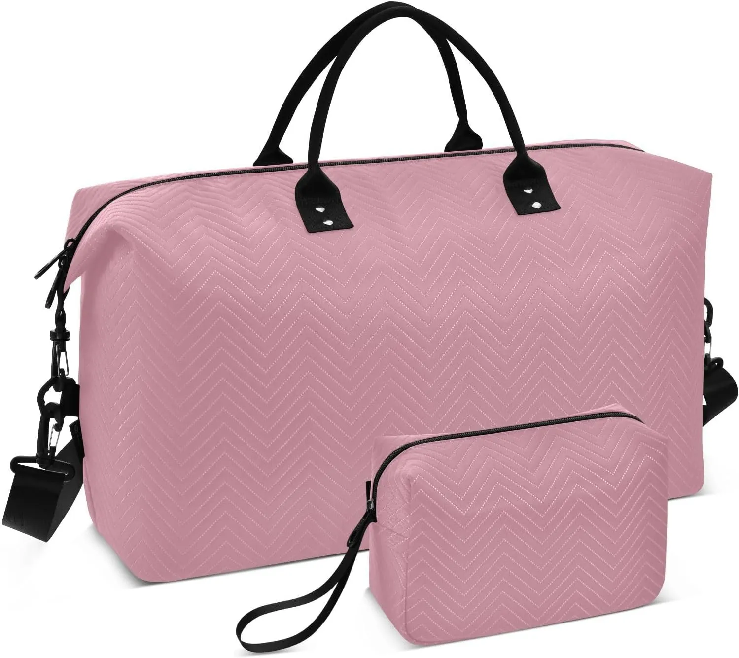 Plain Dark Reddish Pink Travel Duffel Bag, Shoulder Weekender Overnight Bags - Large Gym Bag with Wet Pocket