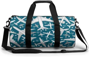 Plane Pattern Aircraft Airplane Jet Small Gym Bag for Men Women Swim Dance Travel Tote Duffle Bags with Shoulder Strap