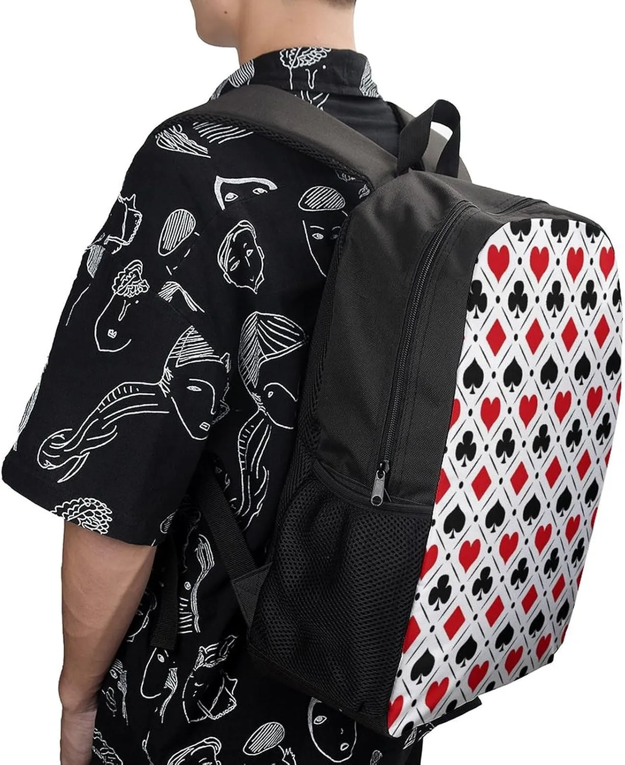 Playing Card Suits Symbols Backpack Lightweight Waterproof Backpacks Laptop Backpack for Unisex Casual Travel Daypacks Large Capacity
