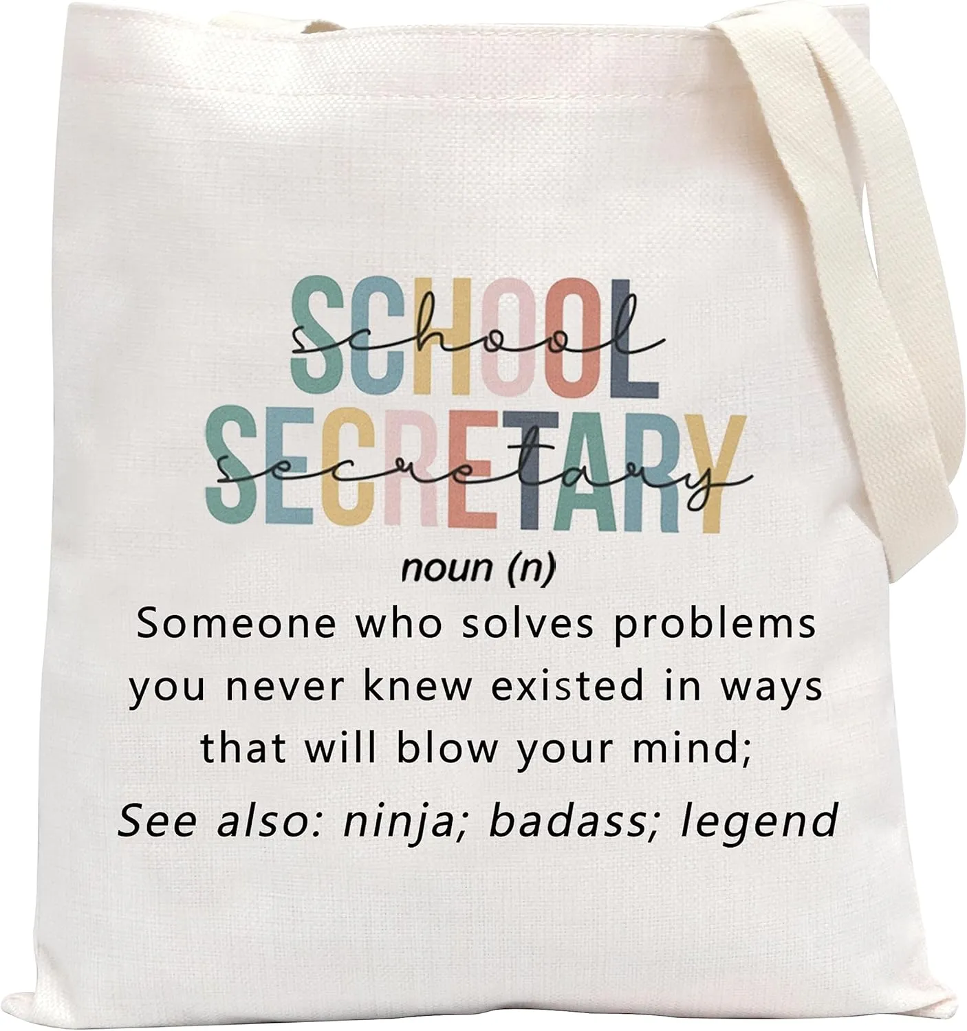 POFULL Secretary Gift Secretary Appreciation Gift Secretary Definition Tote Bag （Secretary Tote Bag