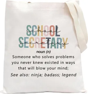 POFULL Secretary Gift Secretary Appreciation Gift Secretary Definition Tote Bag （Secretary Tote Bag