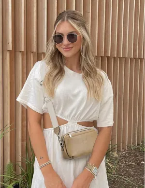 POIUGOYA Crossbody Bags for Women Trendy, Multi-Pocket Crossbody Purse, Leather Women's Shoulder Handbags with Wide Strap
