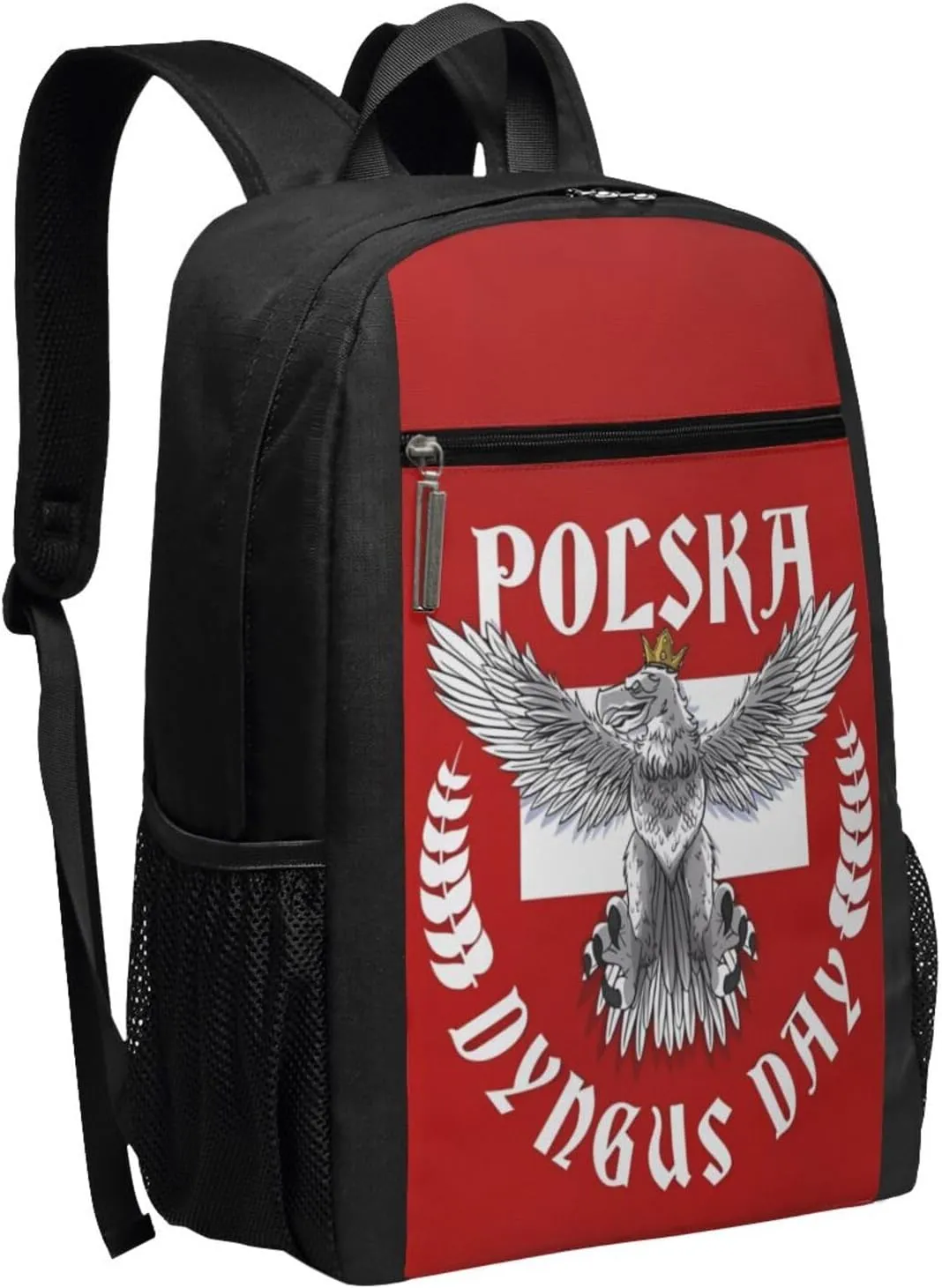 Polish Flag Poland Polska Eagle Flag Dyngus Day Casual Backpacks Sports Backpack Large Capacity Travel Rucksack Laptop Daypack with Multi-Pockets Adjustable Strap Work Bag for Hiking