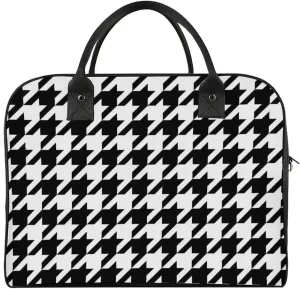 Portable Travel Bag, Oversized Weekender Bag, Large Carry On Bag, Sports Gym Dance Soft Bag For Women And Men Compatible with Black And White Houndstooth