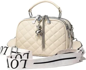 PORT&LOTUS Small Anti Theft Quilted Crossbody Purses for Women Pockets Zipper Shoulder Bags for Women