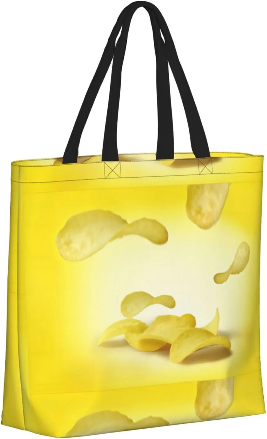 Potato Chips Duty Reusable Shopping One-Shoulder Bags â€“ Large Tote Bags Are Foldable