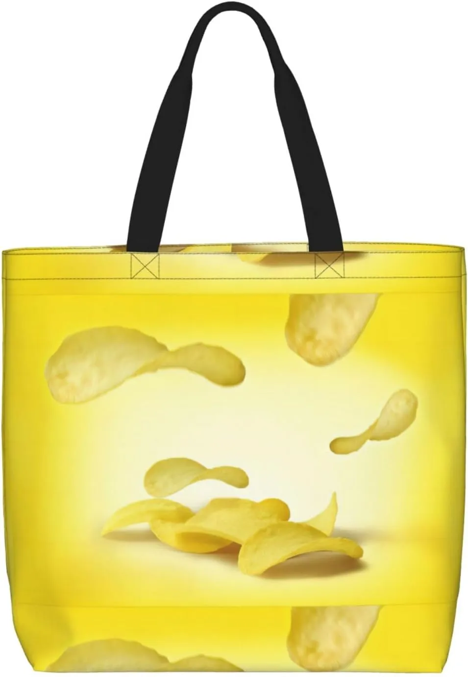 Potato Chips Duty Reusable Shopping One-Shoulder Bags â€“ Large Tote Bags Are Foldable