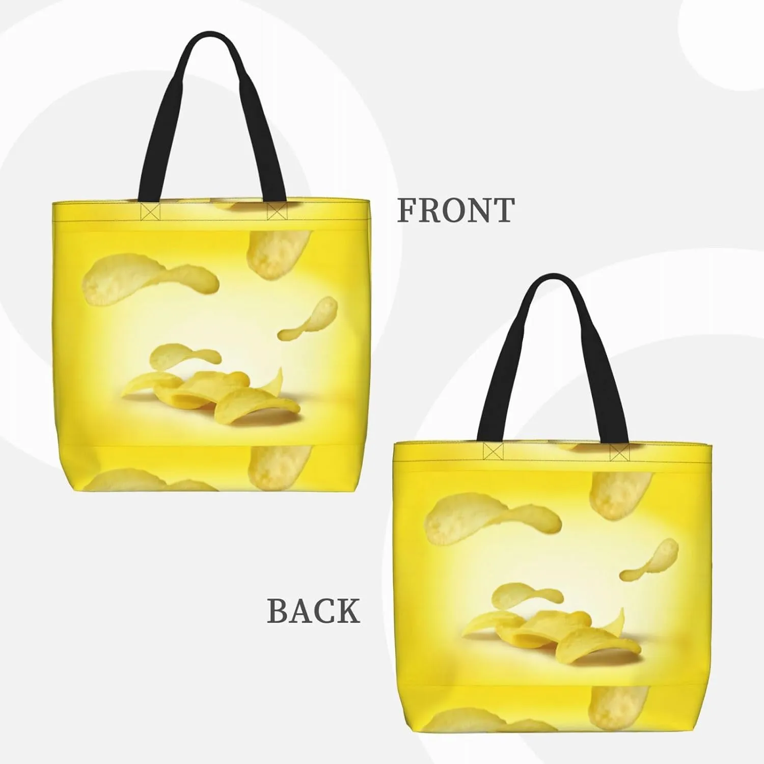 Potato Chips Duty Reusable Shopping One-Shoulder Bags â€“ Large Tote Bags Are Foldable