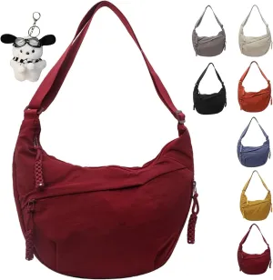 Preferable Crossbody Bag Preferable Women's Fashion Plain Color Nylon Crossbody Bag Crescent Shoulder Bag