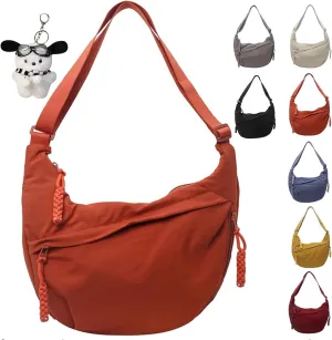 Preferable Crossbody Bag Preferable Women's Fashion Plain Color Nylon Crossbody Bag Crescent Shoulder Bag